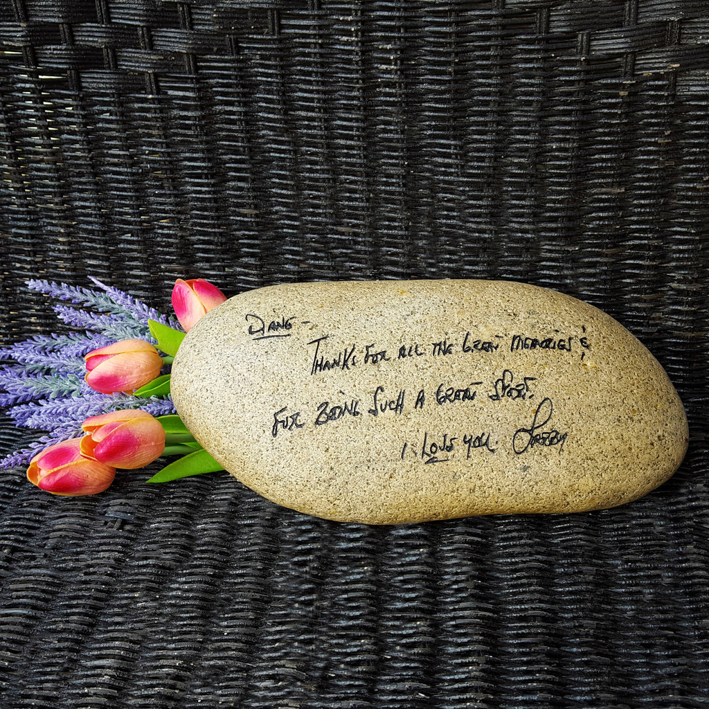 Custom Hand Written Father's Day Gift, Personalized Yard Stone, God Rocks, Garden Stone, River Rock, Actual Handwriting