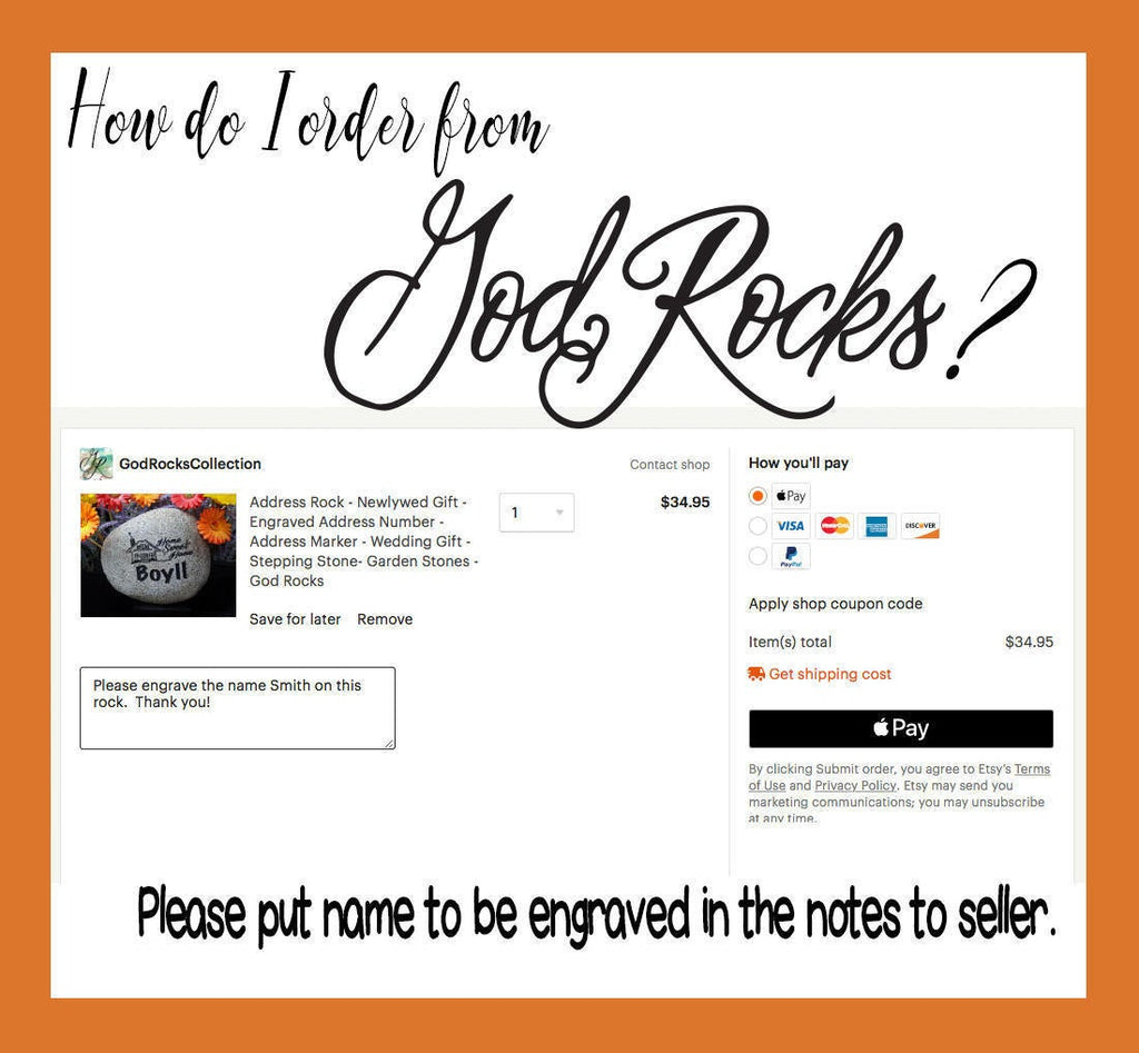 Address Rock - Newlywed Gift - Engraved Address Number - Address Marker - Wedding Gift - Stepping Stone- Garden Stones - God Rocks