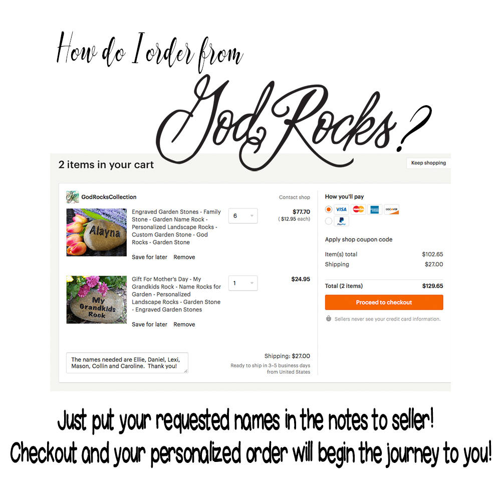 Mother's Day Gift for Grandma - Name Rocks  - Personalized Grandkids Rocks - Custom Garden Stone - Engraved Garden Stones - God Rocks