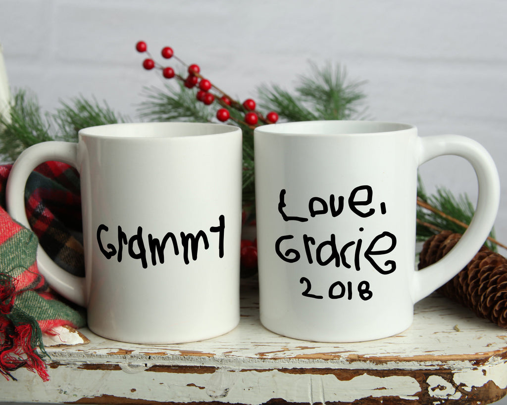 Child Handwriting Custom Gifts for Mom Personalized Coffee Mug Gifts for Grandma