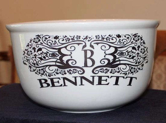 Large Ceramic Personalized Monogram Serving Bowl