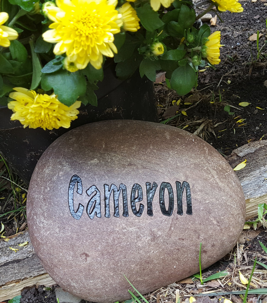 Grandkids Rock Great Gift Ideas - Garden Stones - Name Rocks for Garden - Personalized Landscape Rocks - Custom Garden Stone - Custom Stone Engraving