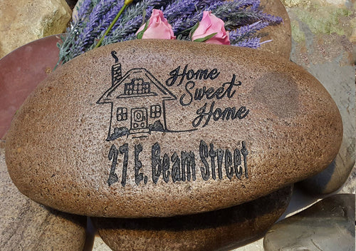Address Rock - Newlywed Gift - Engraved Address Number - Address Marker - Wedding Gift - Stepping Stone- Garden Stones - God Rocks