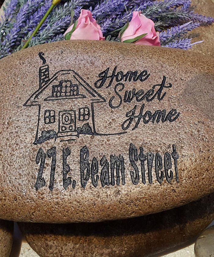 Address Rock - Newlywed Gift - Engraved Address Number - Address Marker - Wedding Gift - Stepping Stone- Garden Stones - God Rocks