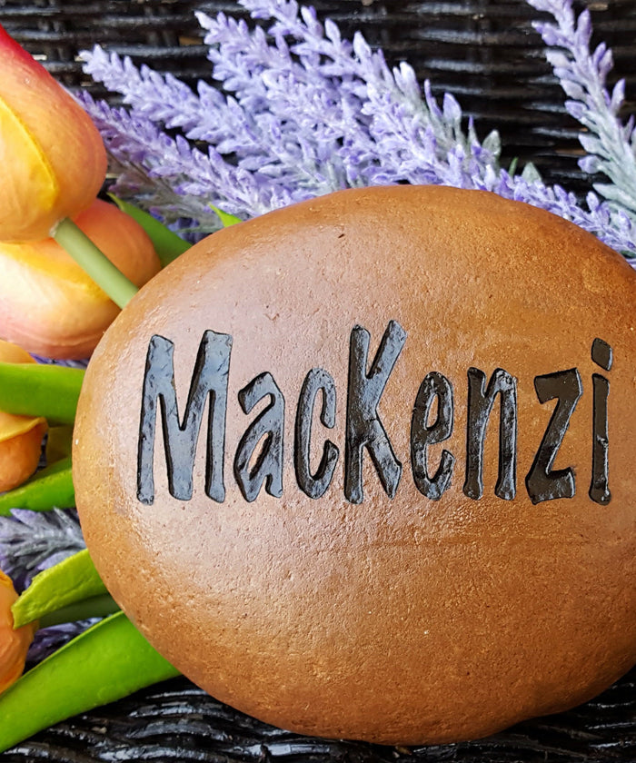 Grandkids Rock Engraved Stone - Family Stone - Engraved River Rock - Carved Stone - Etched Rock - Garden Stone - Namesake Rocks - Carved Rocks- God Rocks