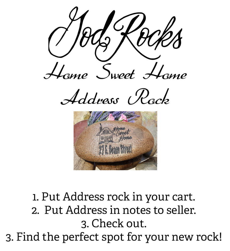 Address Rock - Newlywed Gift - Engraved Address Number - Address Marker - Wedding Gift - Stepping Stone- Garden Stones - God Rocks