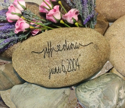 Newlywed Gift - Garden Decor Rock - Housewarming Gift - Engraved Heart - Love Garden Stone - Garden Art - God Rocks - First Home Gift