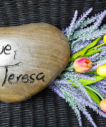 Loving Memory Sign - Actual Handwriting Rock - In Memory Of - Personalized Handwriting - Landscape Rock - Grief Gift -  Memorial - God Rocks
