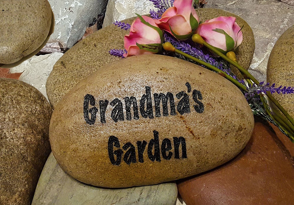 Grandmas Garden - Grandparent Gift - Gift For Grandma - Custom Rock - Grandparent Rock - God Rocks - Custom Rock -Engraved Garden Stones
