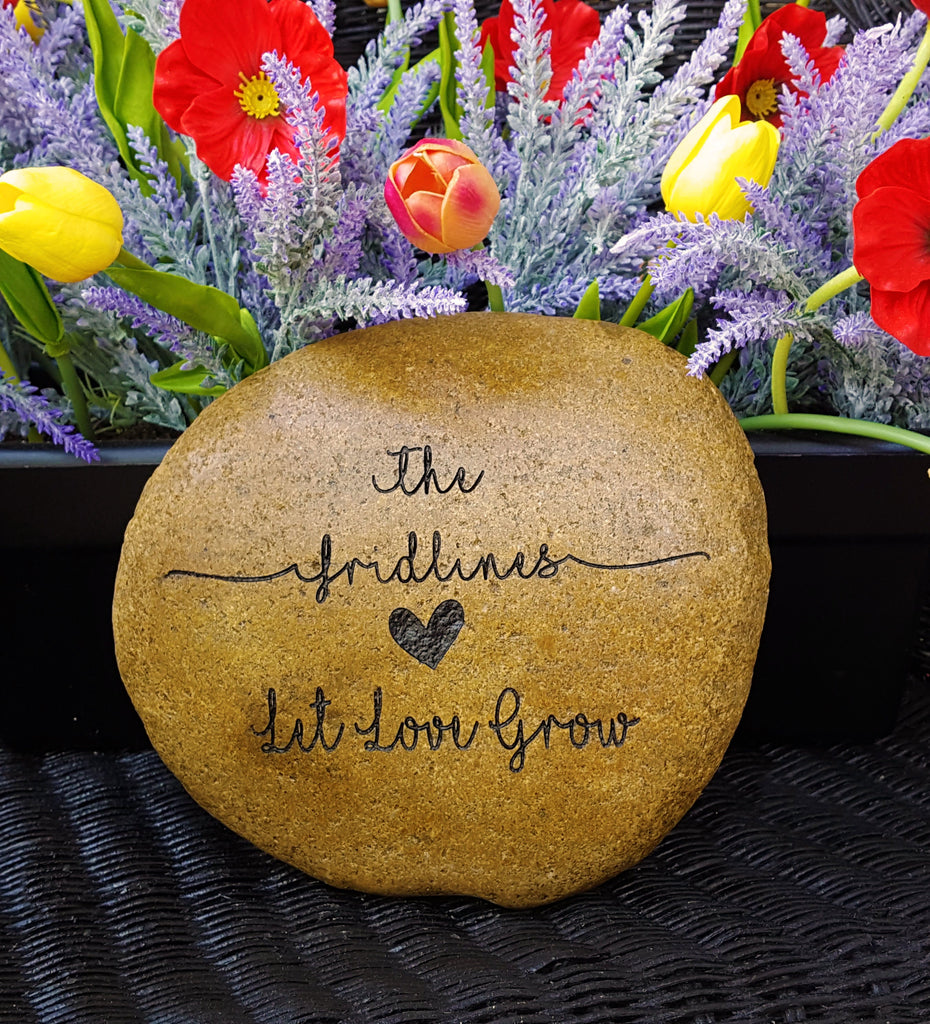 Newlywed Gift - Garden Decor Rock - Housewarming Gift - Engraved Heart - Love Garden Stone - Garden Art - God Rocks - First Home Gift