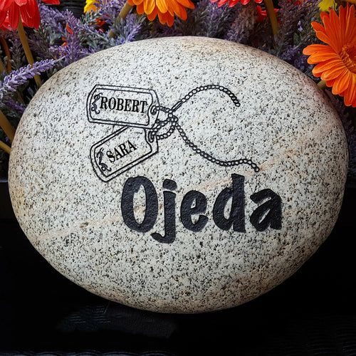 Military Gift - Newlywed Gift - Engraved Address Rock - Address Marker - Wedding - Stepping Stone- - Housewarming - Garden Stone - God Rocks