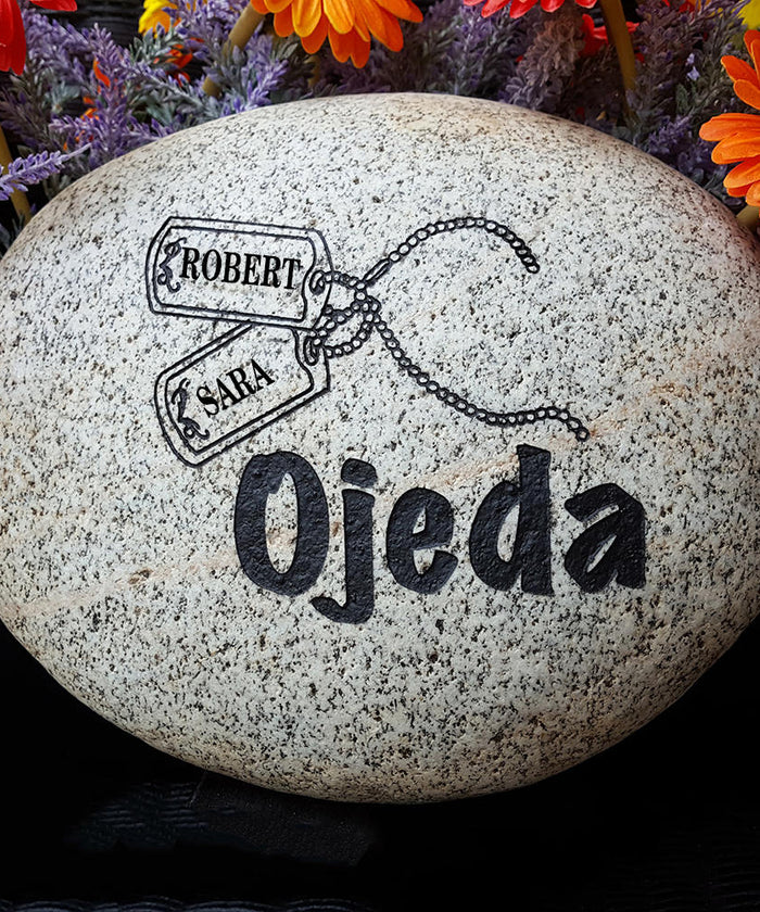 Military Gift - Newlywed Gift - Engraved Address Rock - Address Marker - Wedding - Stepping Stone- - Housewarming - Garden Stone - God Rocks