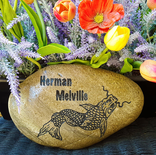 Koi Fish - Pet Memorial Marker - Japanese Koi Fish - Personalized Pet Memorial - Fish Memorial Stone - Engraved Memorial Fish - God Rocks