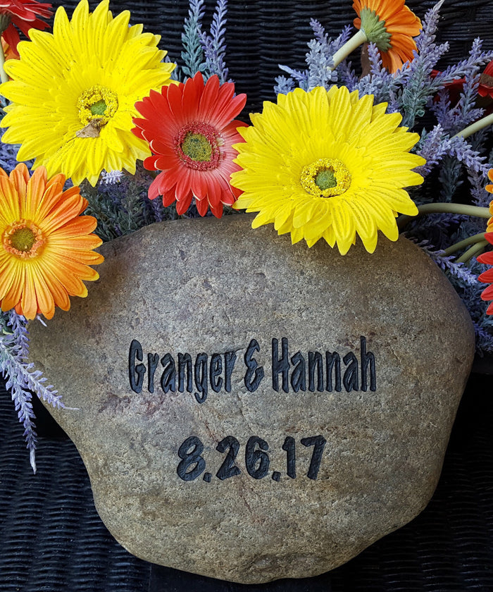 Engraved Wedding Rock - Anniversary Stone - Personalized Wedding Gift - Engraved Rock - Wedding Stone - Family Established - Wedding Gift
