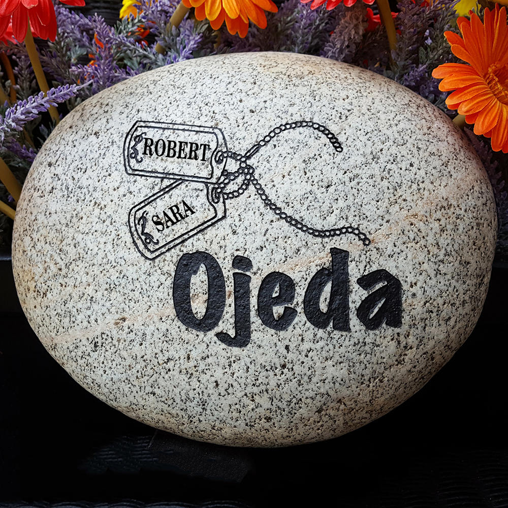 Military Gift - Newlywed Gift - Engraved Address Rock - Address Marker - Wedding - Stepping Stone- - Housewarming - Garden Stone - God Rocks