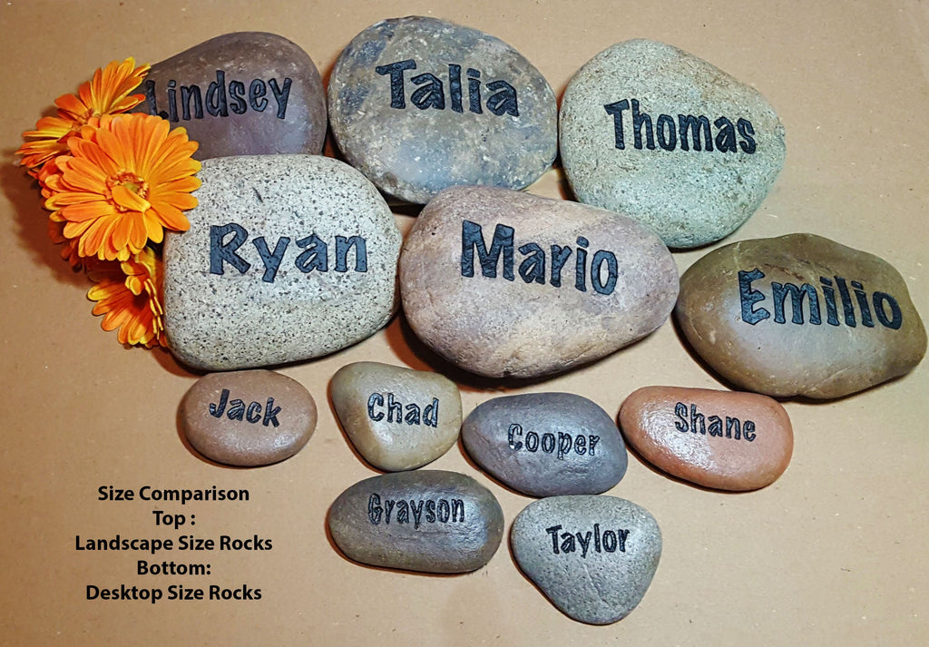 My Grandkids Rock Set - 7-10 Names - Gift for Mom - Personalized Grandkids Rock - Landscape Rock - Engraved Stones - Custom Gift - God Rocks