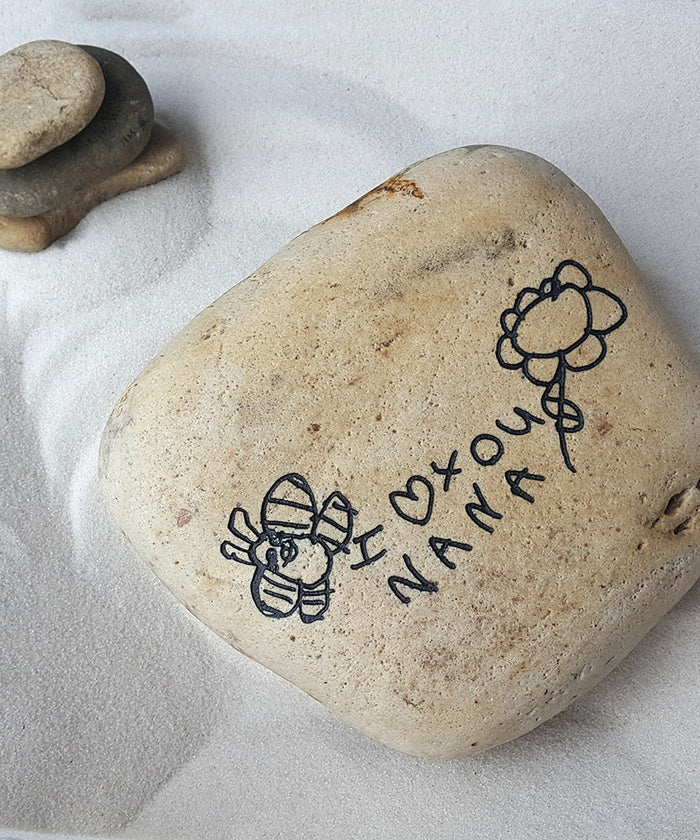 Children's Artwork - Mother's Day Gift - Gift for Grandma - Actual Child's Art Rock - Your Child's Art Engraved -  God Rocks