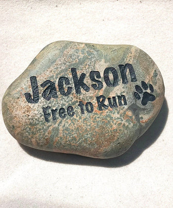 Personalized Pet Loss Garden Stone | Engraved Memorial Rock | God Rocks