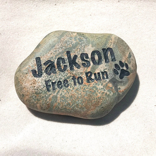 Personalized Pet Loss Garden Stone | Engraved Memorial Rock | God Rocks