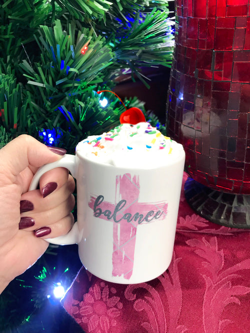 Balance Coffee Mug - Christian Gift - Religious Cup - Inspirational - Gift  For Mom - Gift for Friend - God Rocks