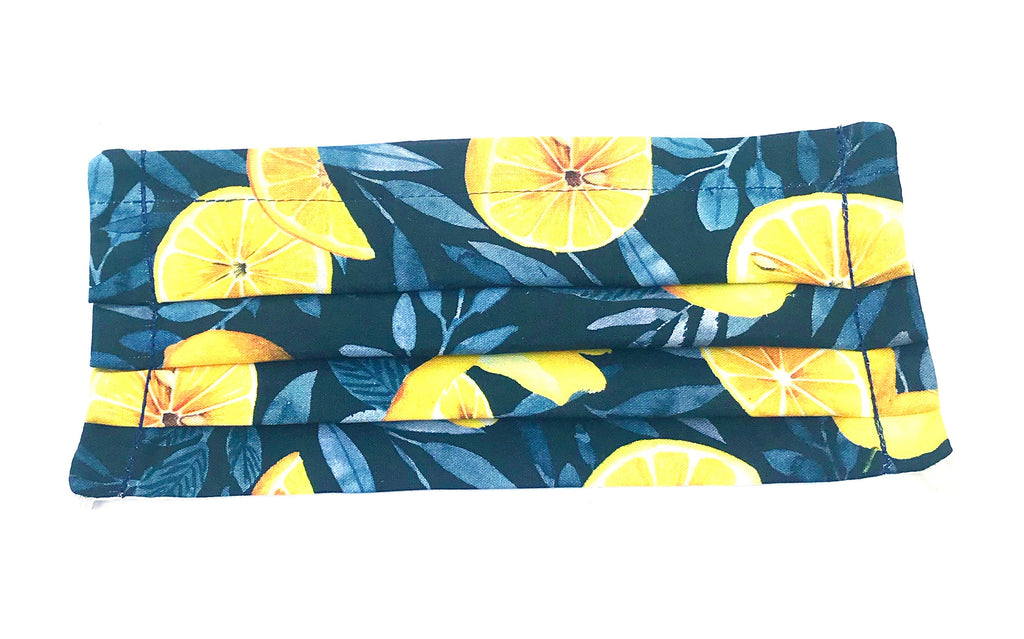 When Life Gives You Lemons Face Mask | Fitted-3 Ply-100% Cotton-Adjustable Nose Wire-Interior Filter Pocket-Adjustable Straps