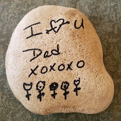 Custom Hand Written Father's Day Gift, Personalized Yard Stone, God Rocks, Garden Stone, River Rock, Actual Handwriting