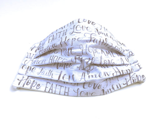 Pleated 3 Ply Cotton Reusable Adjustable Face Mask