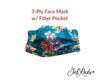 Plumeria Floral Mask with Filter Pocket, Washable, Reusable, Pleated Face Mask Nose Bridge Piece, 3 Ply Face Mask, God Rocks, Hawaiian