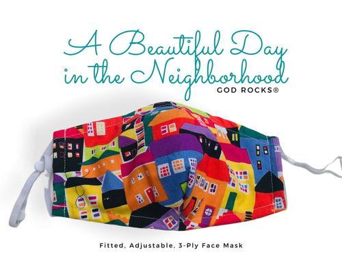 Realtor Face Mask, Real Estate Face Covering Adjustable Closed Straps, Fitted Face Mask Nose Bridge Piece Filter Pocket, God Rocks Designs