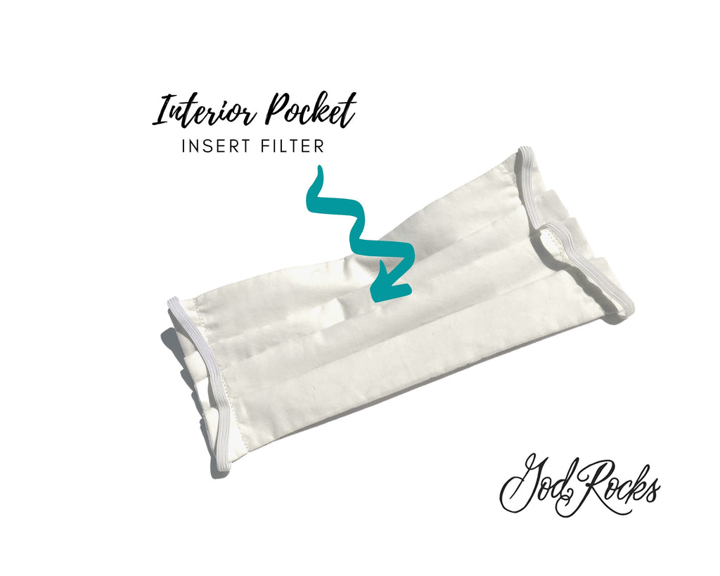 Pleated 3 Ply Cotton Reusable Adjustable Face Mask