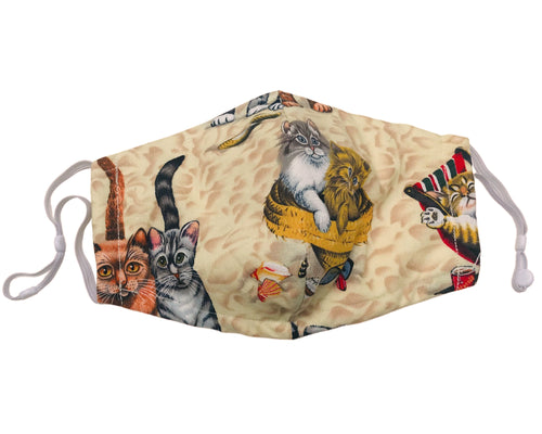 Fitted 3 Ply Cotton Reusable Adjustable Face Mask