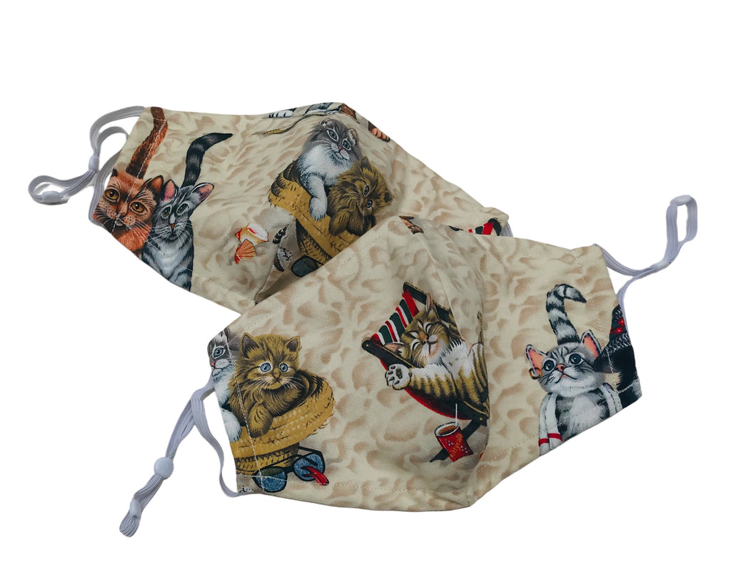 Fitted 3 Ply Cotton Reusable Adjustable Face Mask