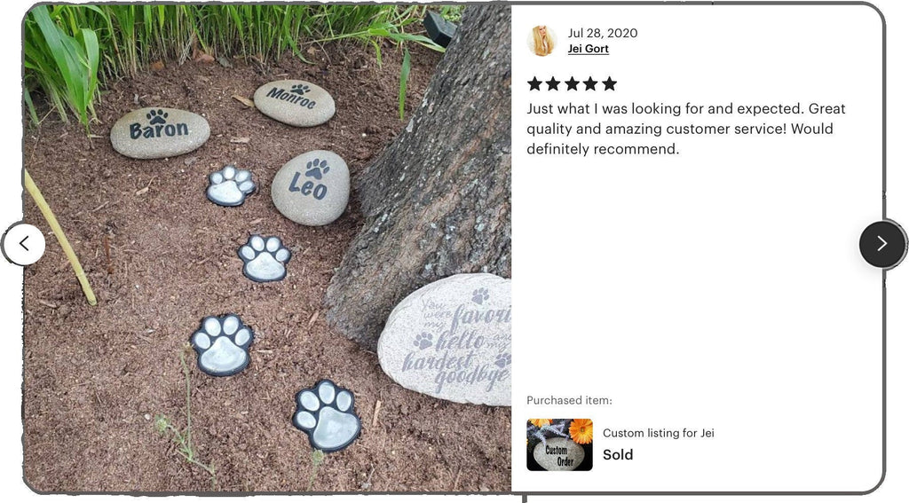 Personalized Pet Loss Garden Stone | Engraved Memorial Rock | God Rocks