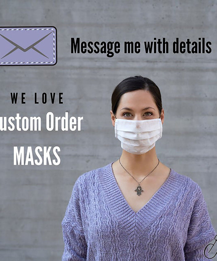 Custom Personalized Face Mask, Customize Face Covering Fitted Pleated Cotton Mask, Filter Pocket, Metal Nose Bridge, Silicone Adjusters