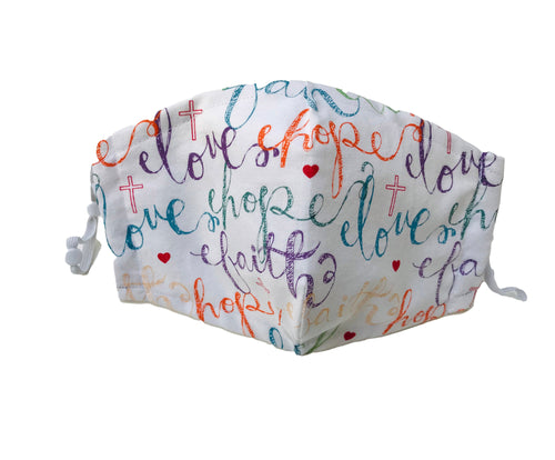 Fitted 3 Ply Cotton Reusable Adjustable Face Mask