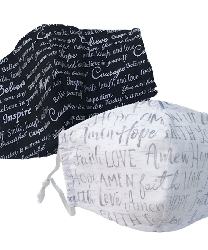 2 PackFitted 3 Ply Cotton Reusable Adjustable Face Mask